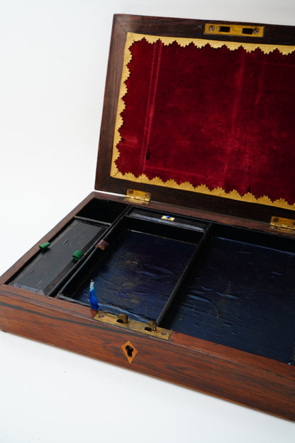 19th Century Antique Parquetry Inlaid Writing Box