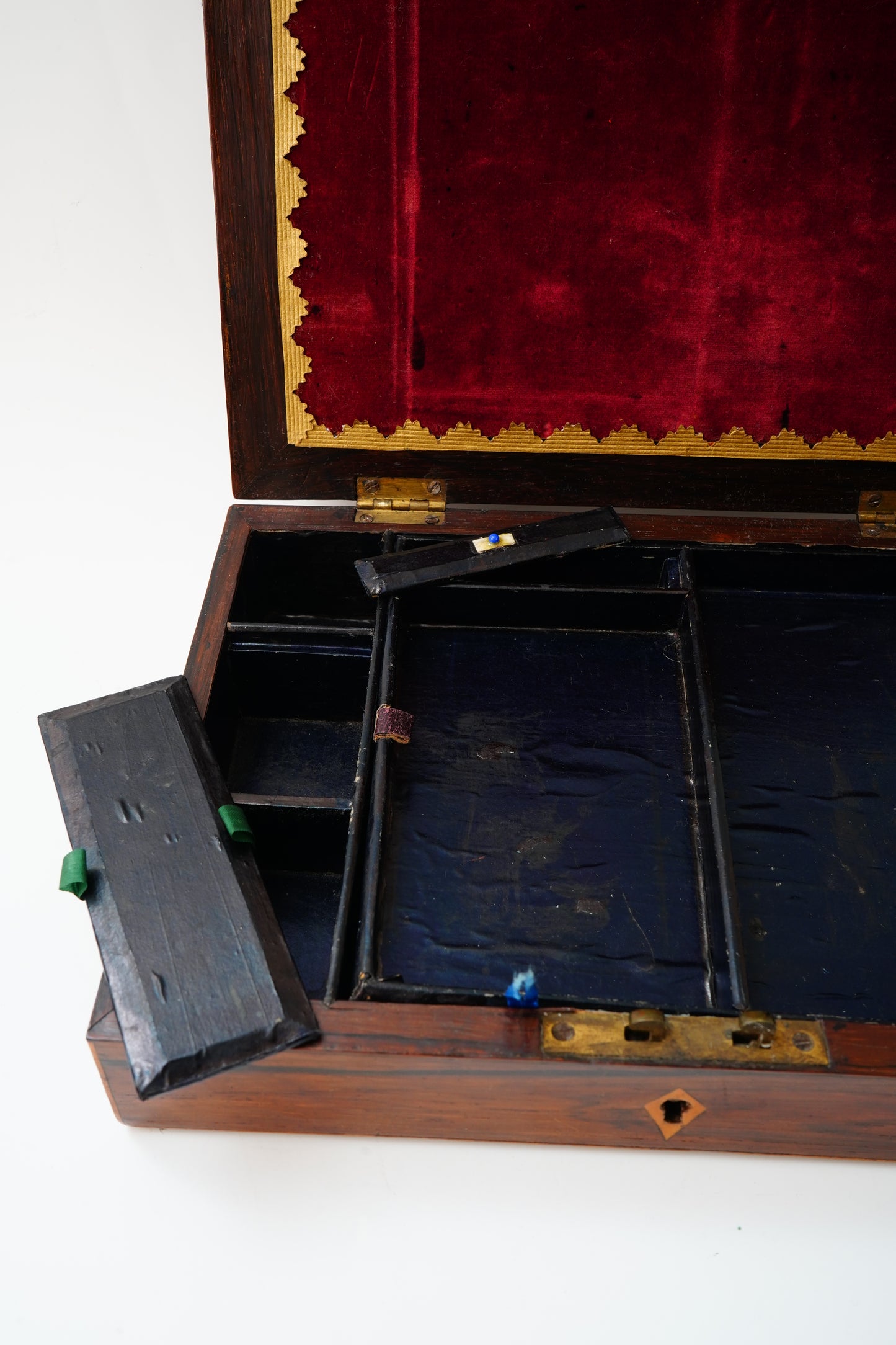 19th Century Antique Parquetry Inlaid Writing Box