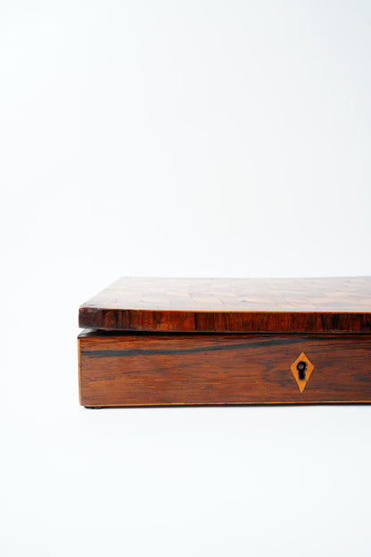 19th Century Antique Parquetry Inlaid Writing Box