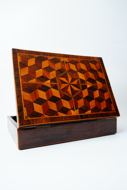 19th Century Antique Parquetry Inlaid Writing Box