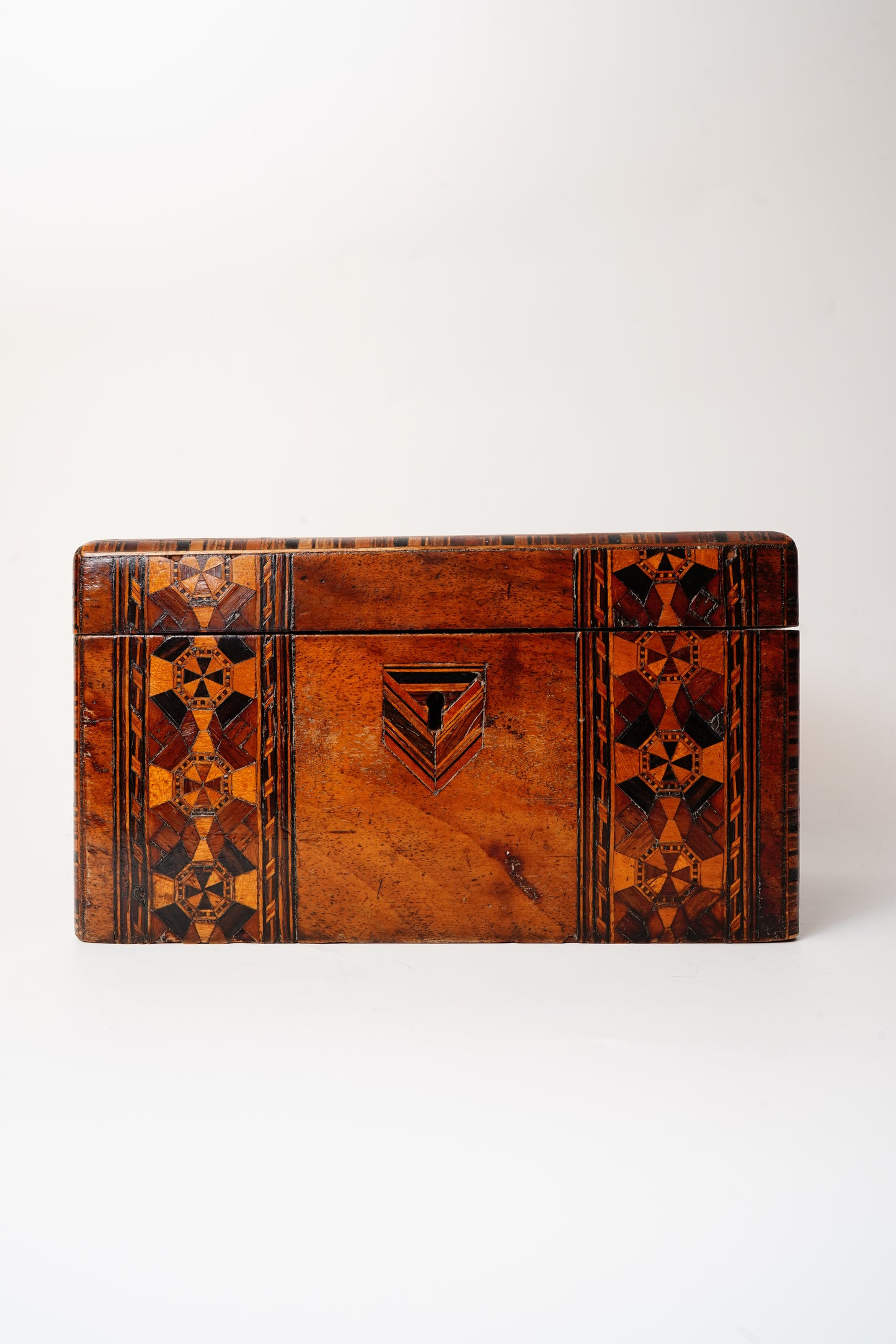 Antique Marquetry Inlaid Wood Box 19th Century European