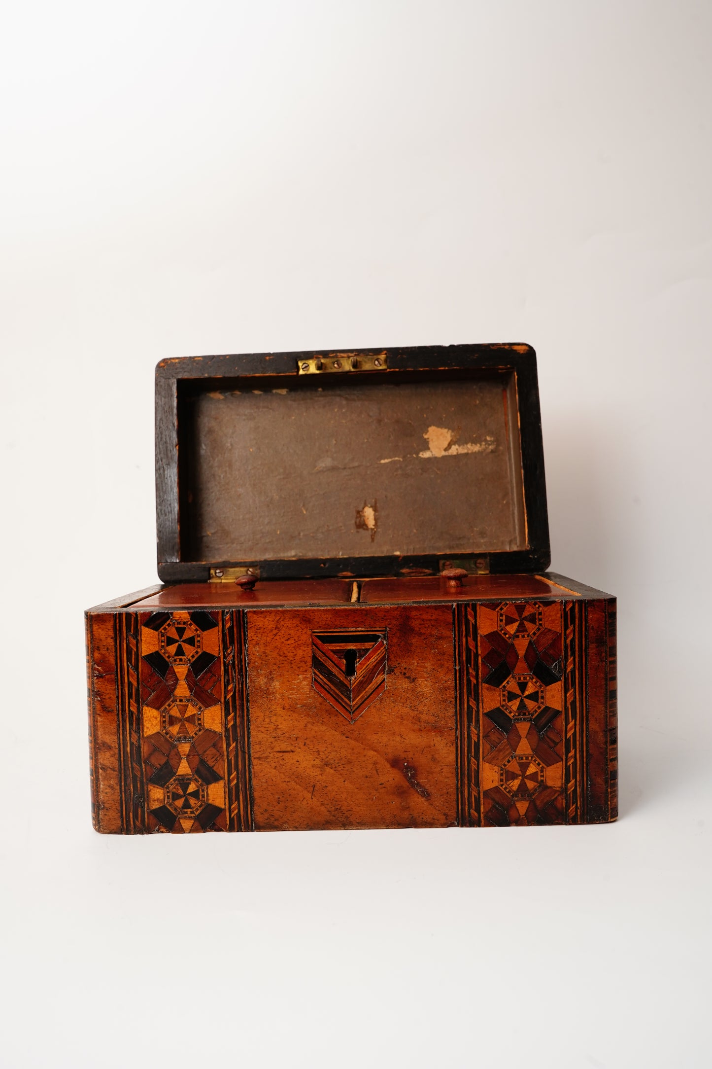 Antique Marquetry Inlaid Wood Box 19th Century European