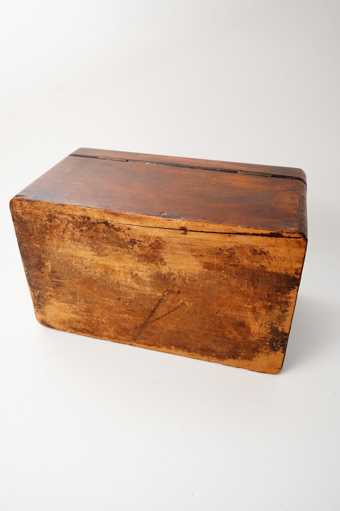 Antique Marquetry Inlaid Wood Box 19th Century European