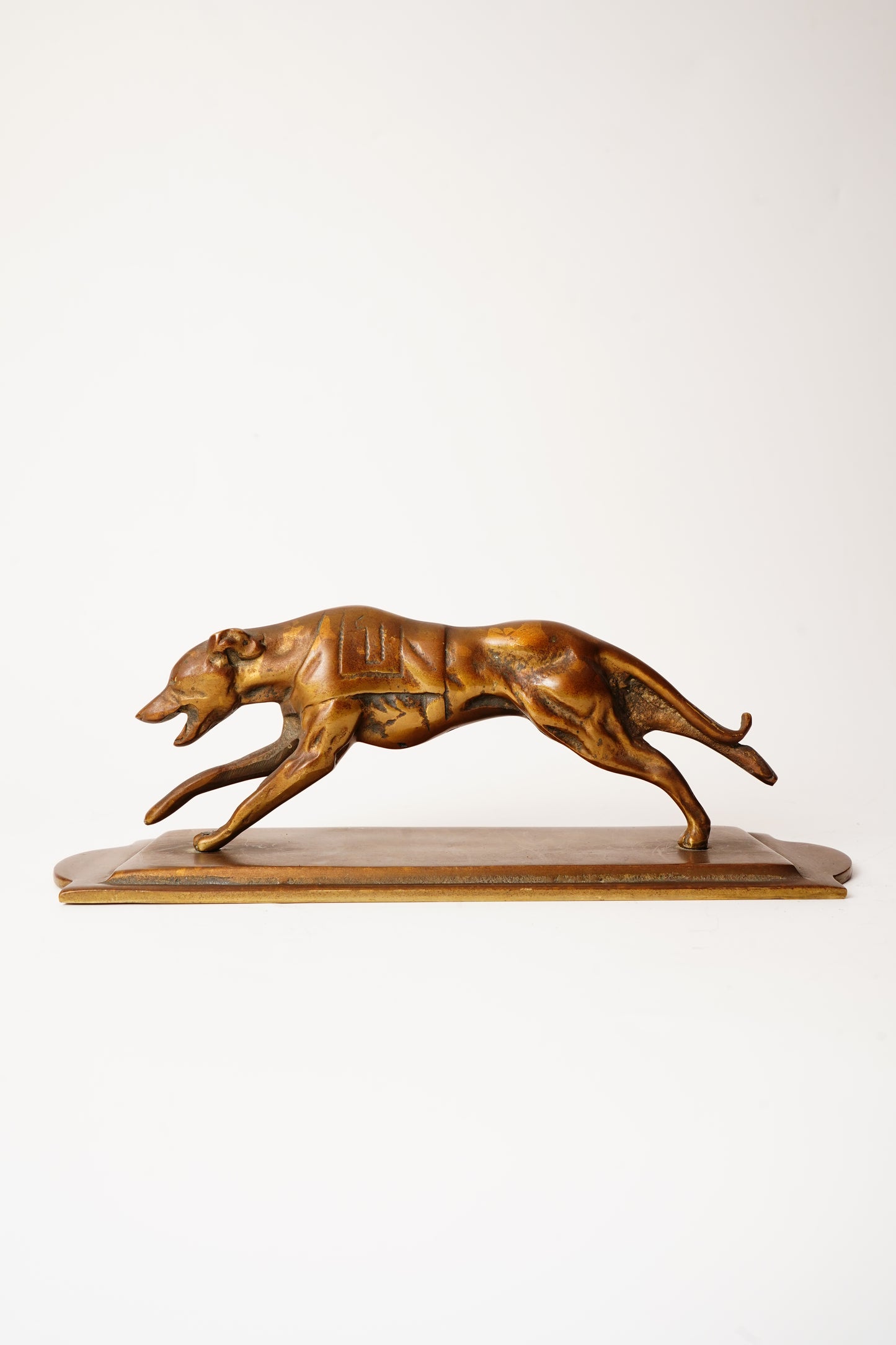Art Deco Brass Greyhound Figurine