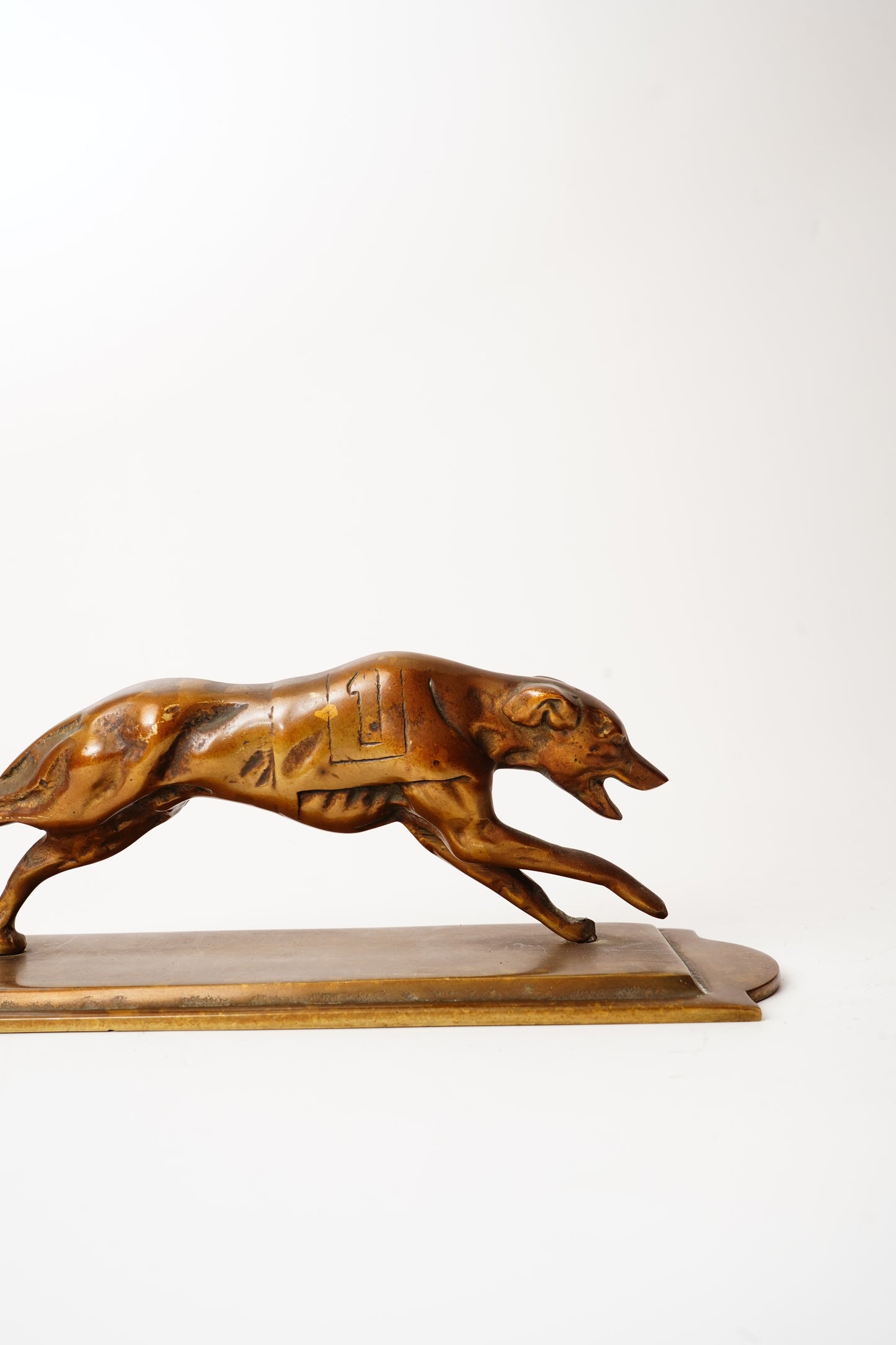 Art Deco Brass Greyhound Figurine