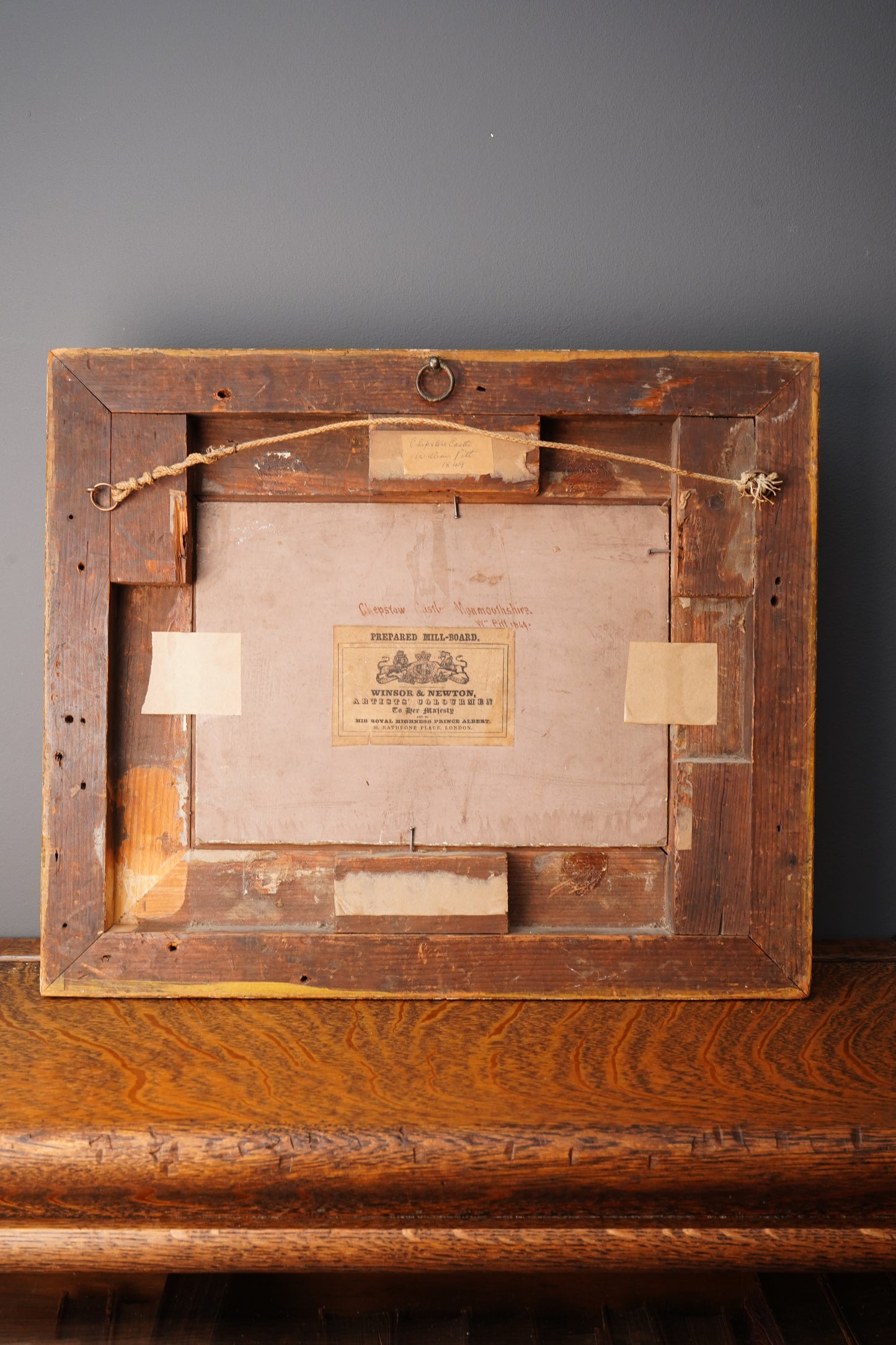 *Reserved for Beverly* Antique Victorian Oil Painting English Landscape Castle Ruins Gilt Frame