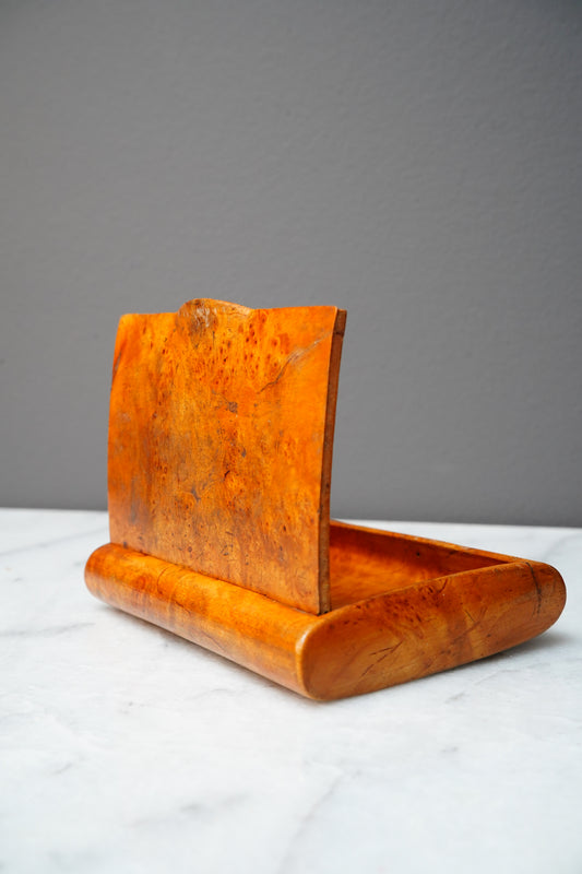 Antique Burr Walnut Pocket Card Case Box