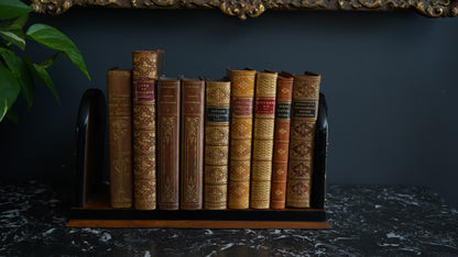 Antique Victorian Brass Mounted Collapsible Book Rack