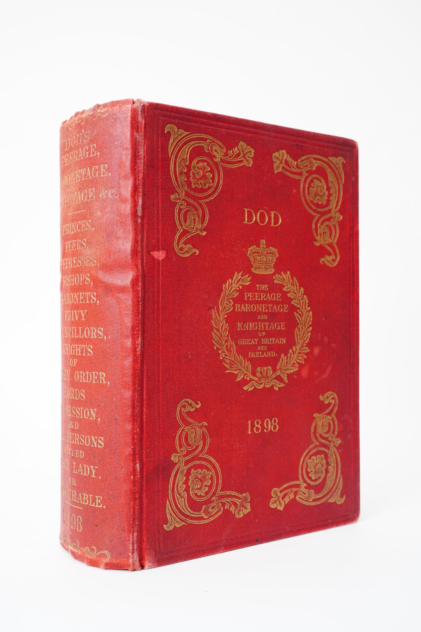 1898 Dod's Peerage Baronetage Knightage Victorian Red Cloth