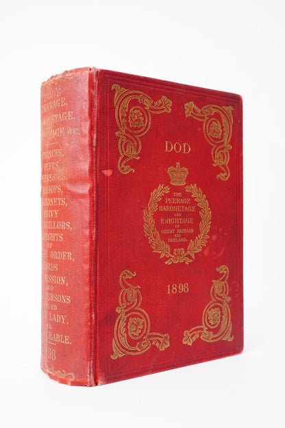 1898 Dod's Peerage Baronetage Knightage Victorian Red Cloth