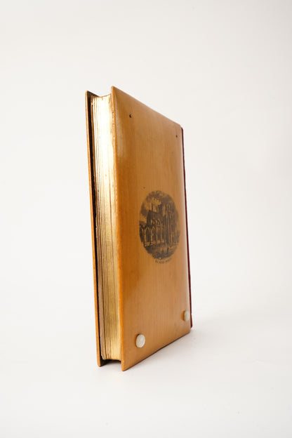 1874 Lady of the Lake Walter Scott Half Leather Wood Binding