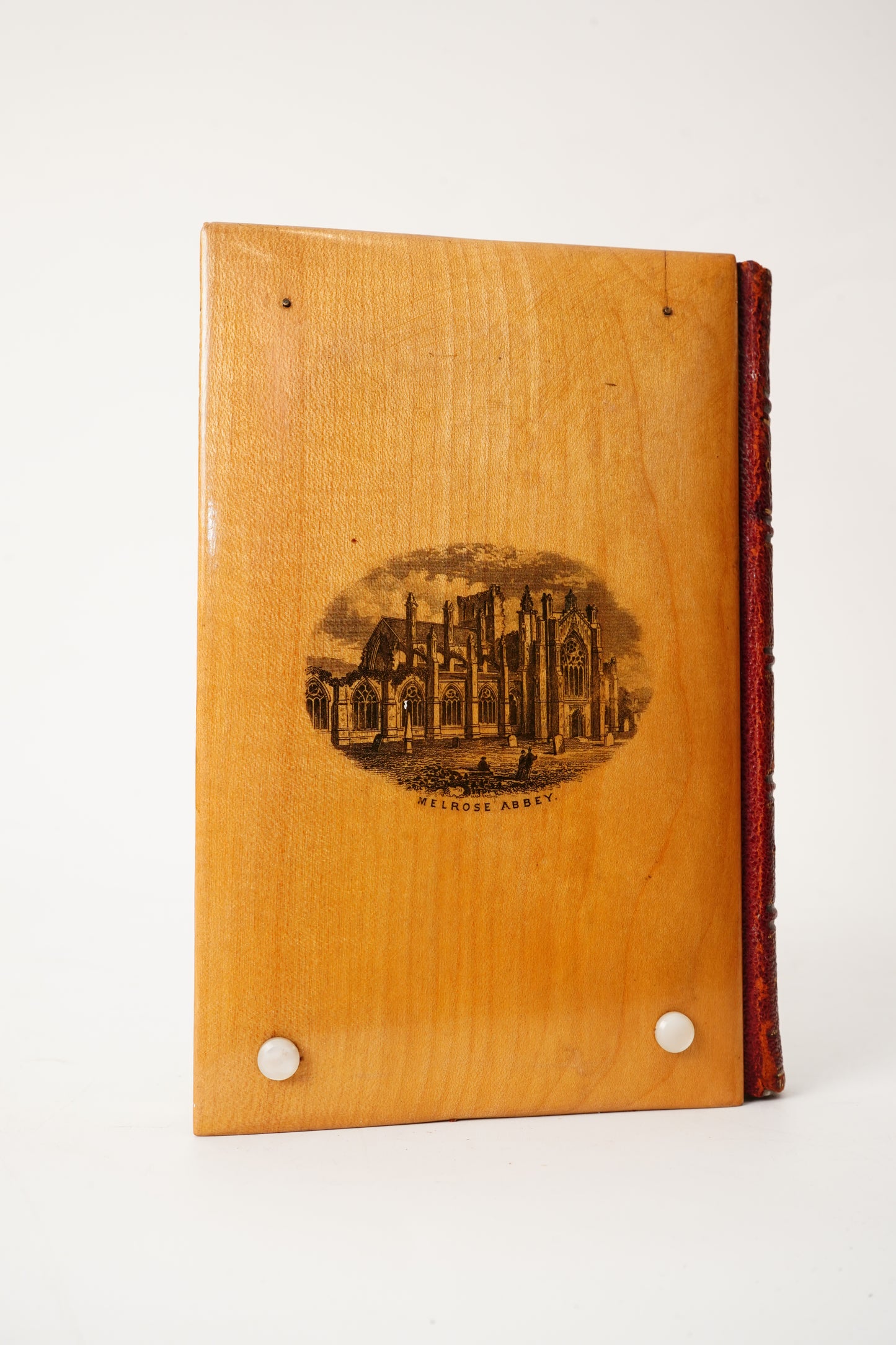 1874 Lady of the Lake Walter Scott Half Leather Wood Binding