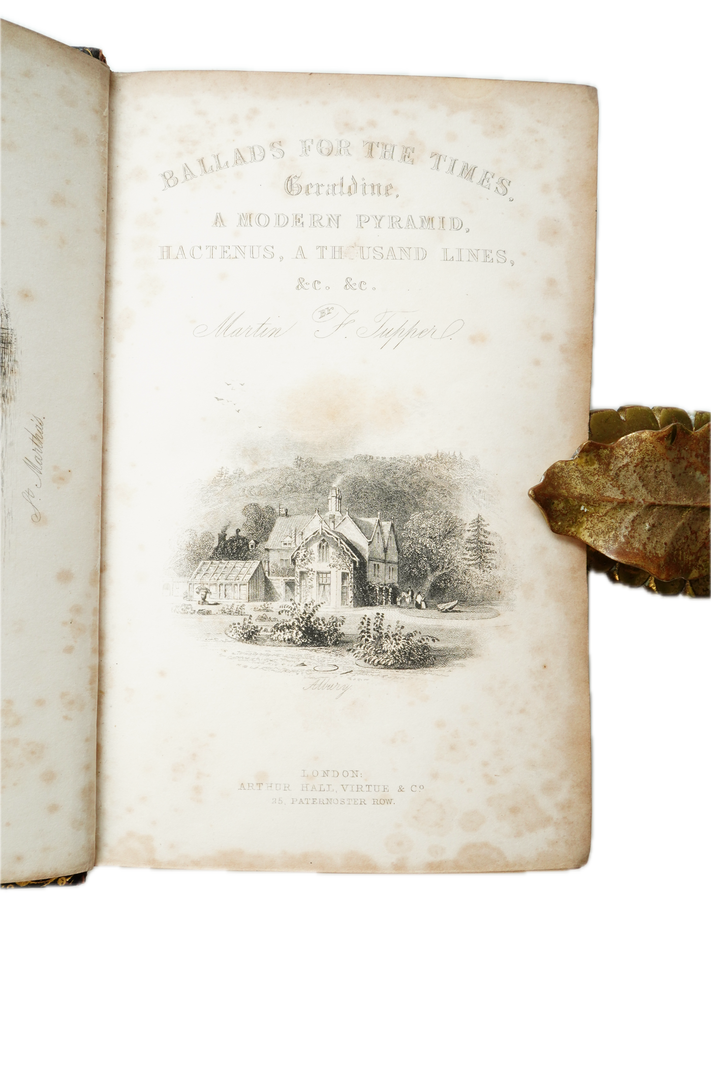 1851 Martin Tupper Ballads for the Times Gilt Leather Poetry