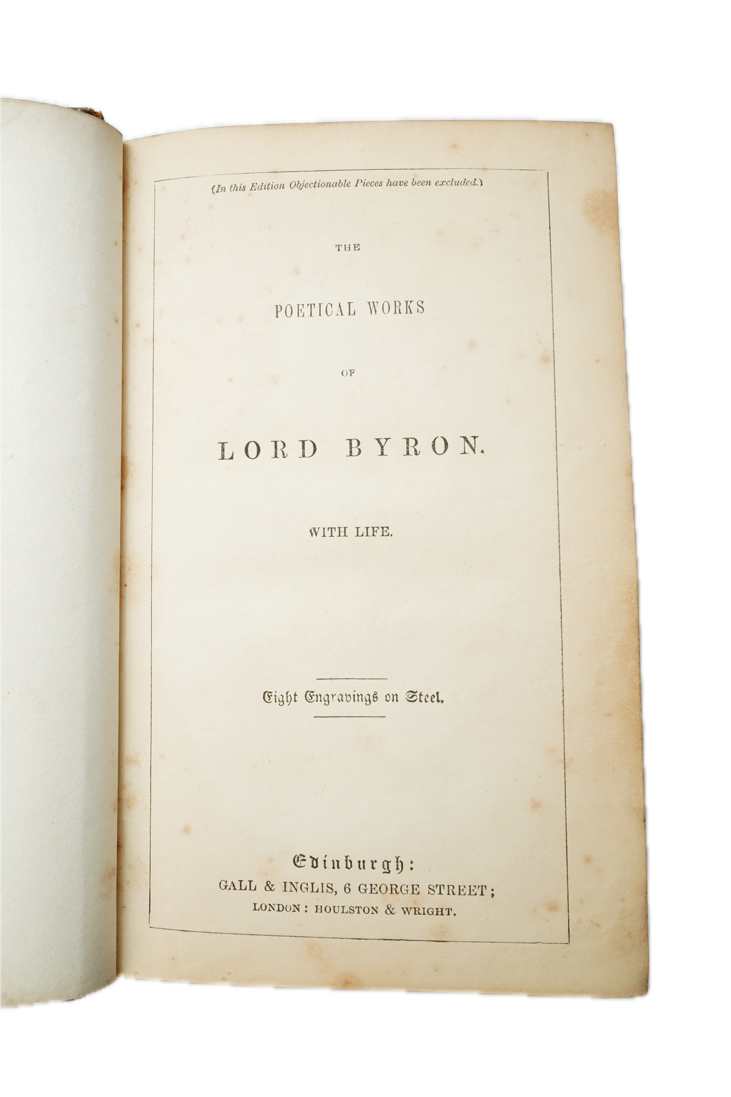 Illustrated Victorian Lord Byron Poetry Book Full Leather