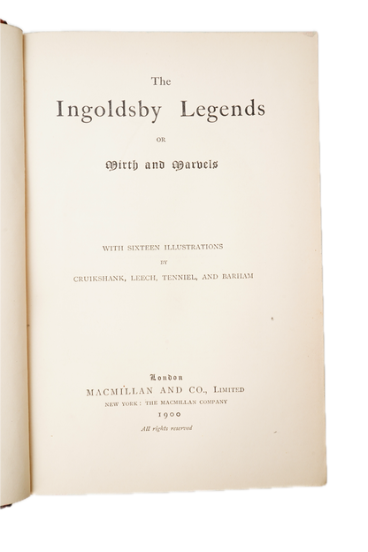 1900 Ingoldsby Legends Illustrated Half Leather Folklore Book