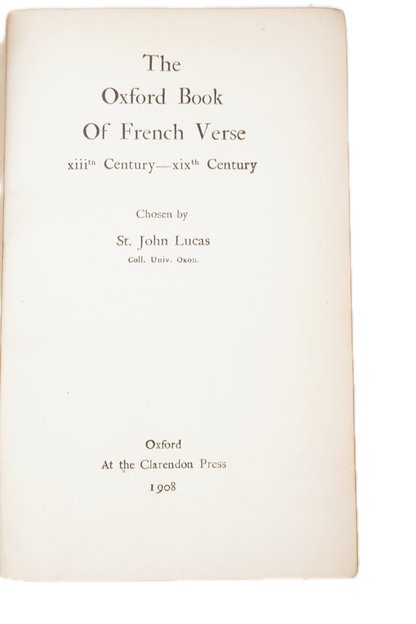 1908 Oxford Book of French Verse Fine Leather Poetry
