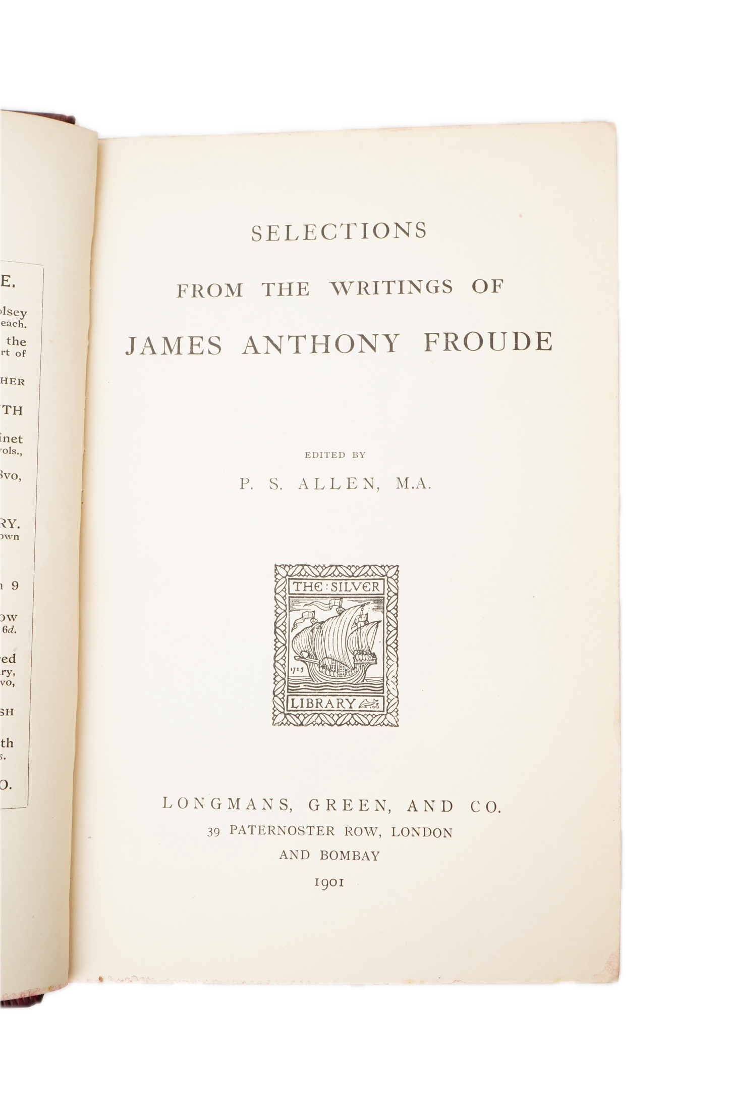 1901 Writings of James Anthony Froude Prize Binding