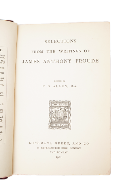 1901 Writings of James Anthony Froude Prize Binding