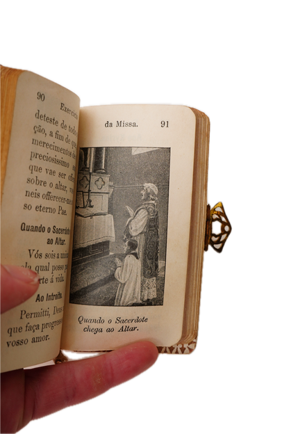 Antique Portuguese First Communion Prayer Book c. 1926 Miniature Religious