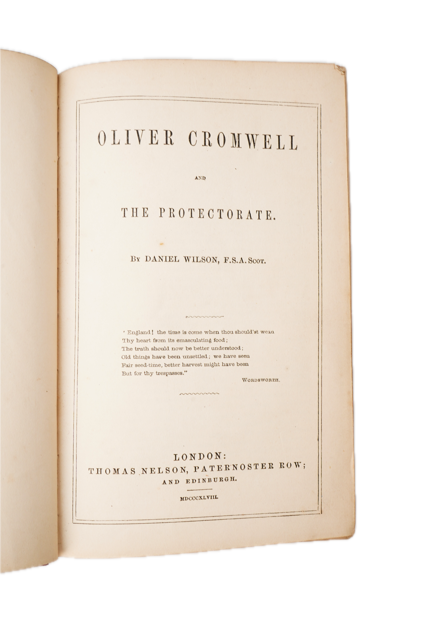 1847 Oliver Cromwell Protectorate Full Leather History Book