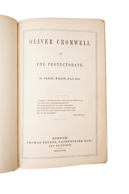1847 Oliver Cromwell Protectorate Full Leather History Book