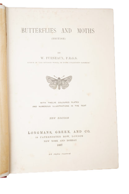 1897 British Butterflies and Moths Natural History Cloth Book