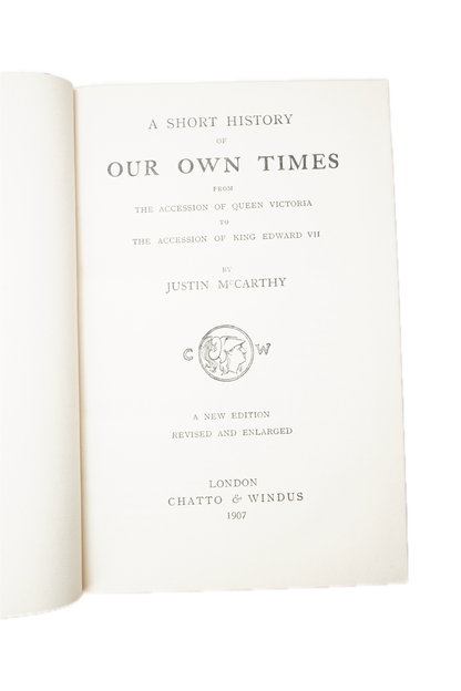 1907 McCarthy Short History of Our Own Times Full Leather History