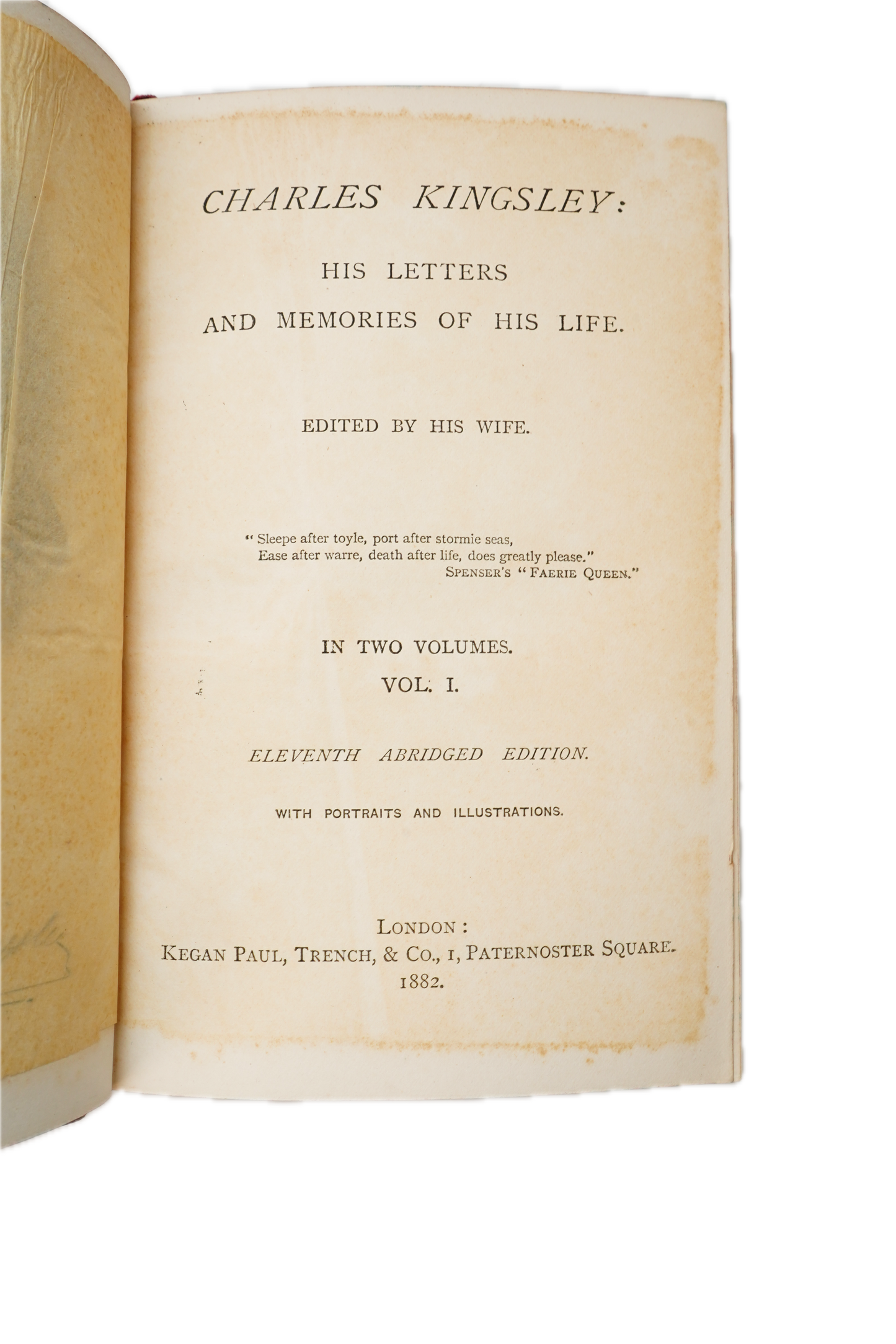 1882 Charles Kingsley Letters Memoirs Prize Binding 2 Vols