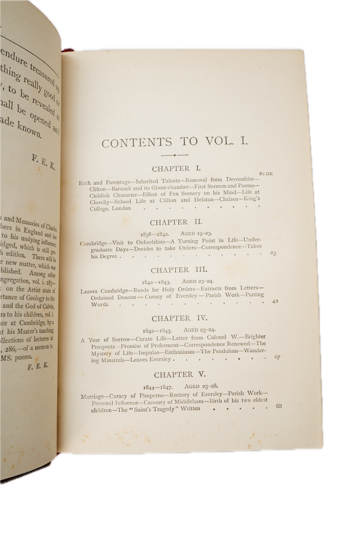 1882 Charles Kingsley Letters Memoirs Prize Binding 2 Vols