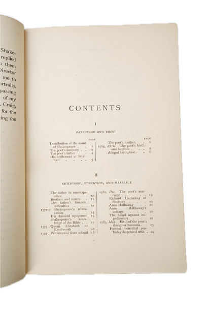 1904 Life of William Shakespeare Half Leather Biography