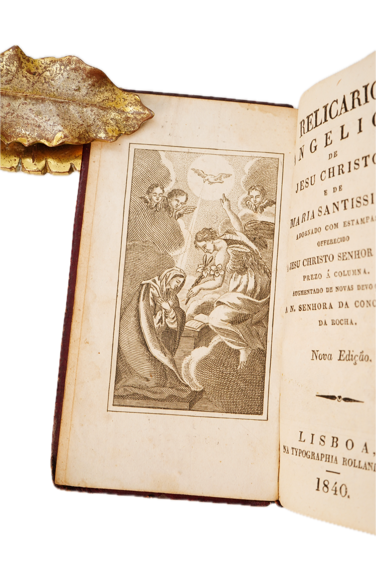 1840 Portuguese Catholic Prayer Book Full Leather