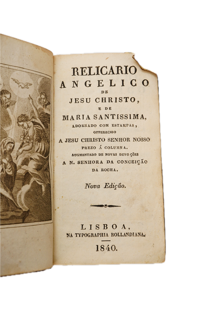 1840 Portuguese Catholic Prayer Book Full Leather