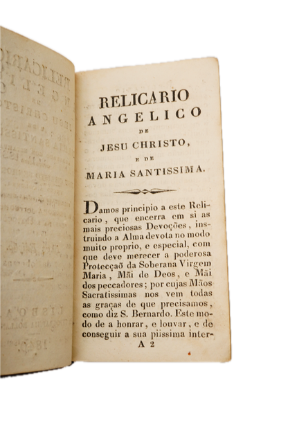 1840 Portuguese Catholic Prayer Book Full Leather