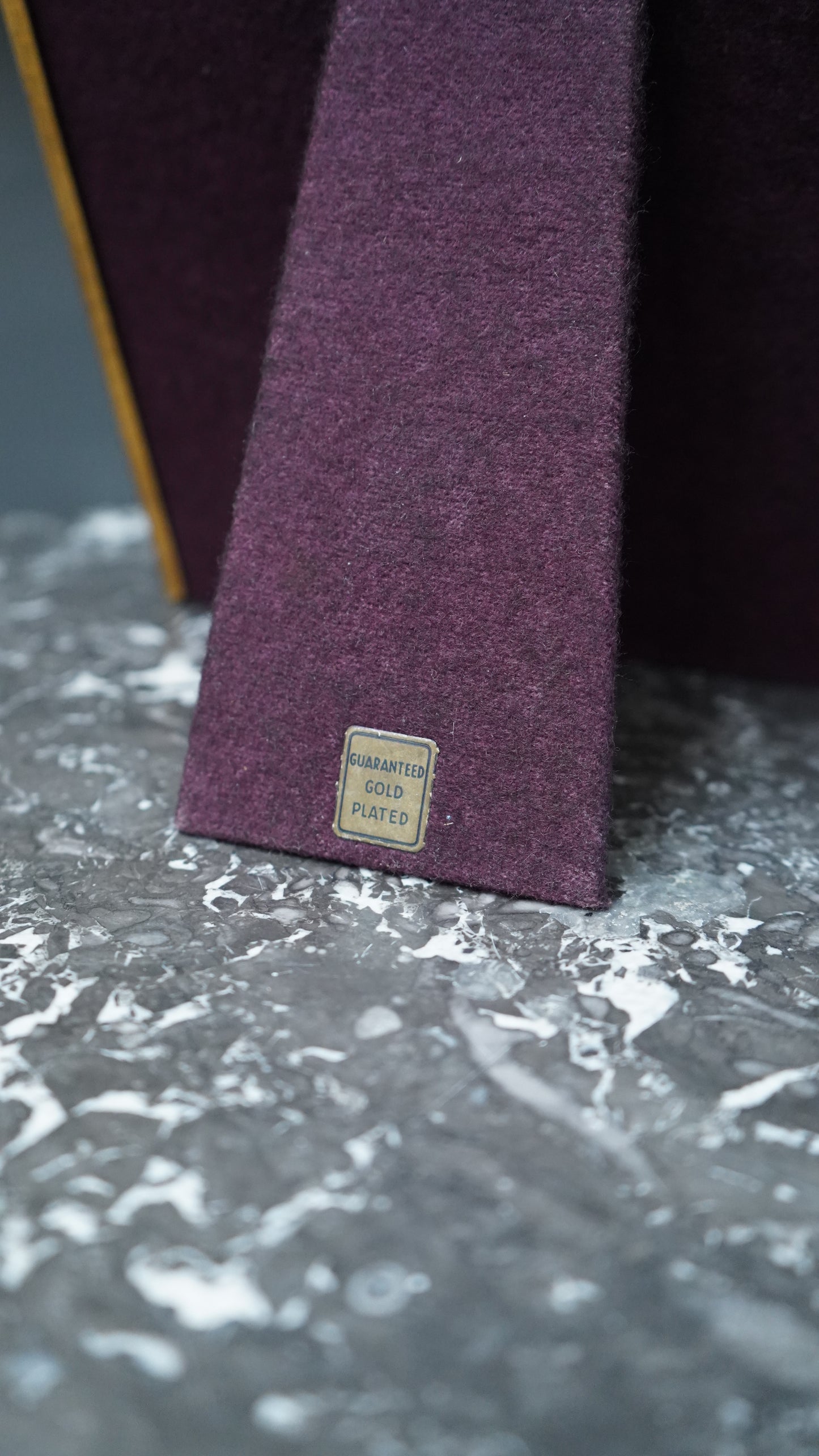 Gold Plated Picture Frame with Geometric Border | Vintage Brass Picture Frame