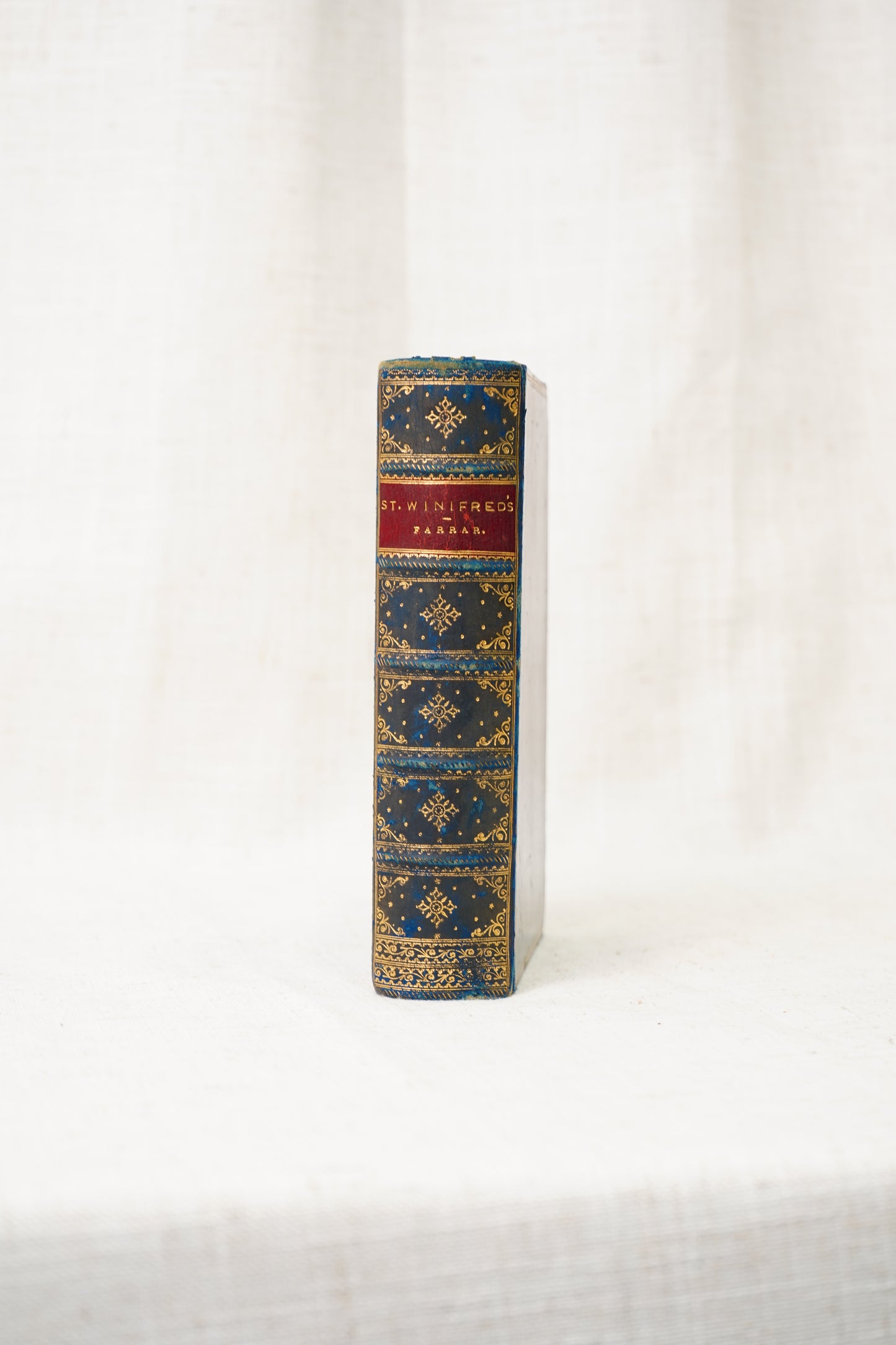 Antique St. Winifred's Blue Calf Bound Victorian School Novel, 1879