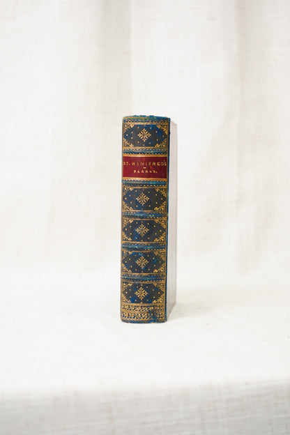 Antique St. Winifred's Blue Calf Bound Victorian School Novel, 1879