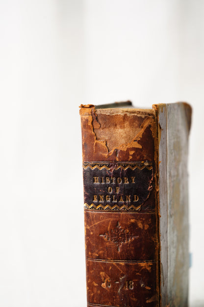 Antique History of England Three Volumes Half Calf Leather 1846