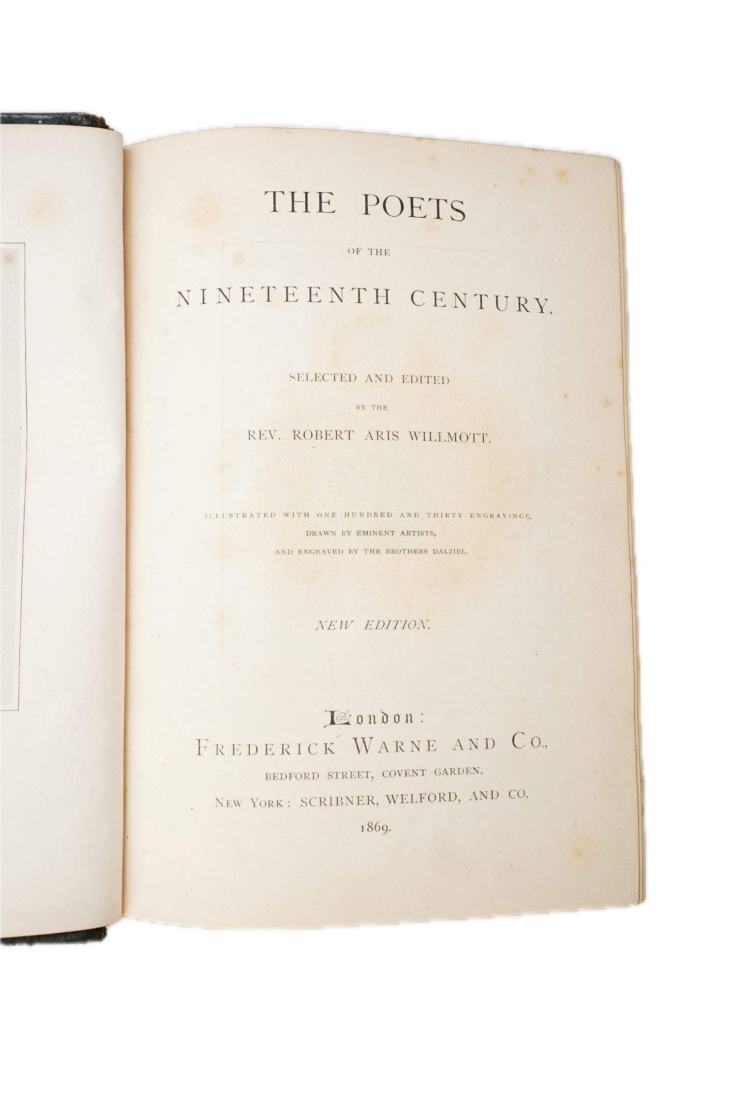 1869 Poets of the Nineteenth Century Full Leather Illustrated Book