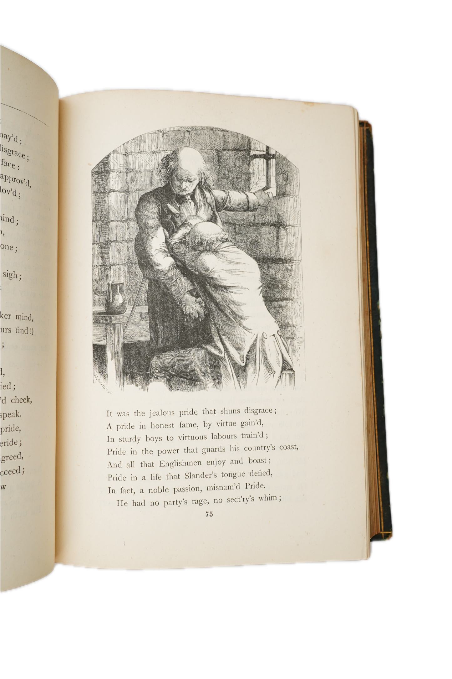 1869 Poets of the Nineteenth Century Full Leather Illustrated Book
