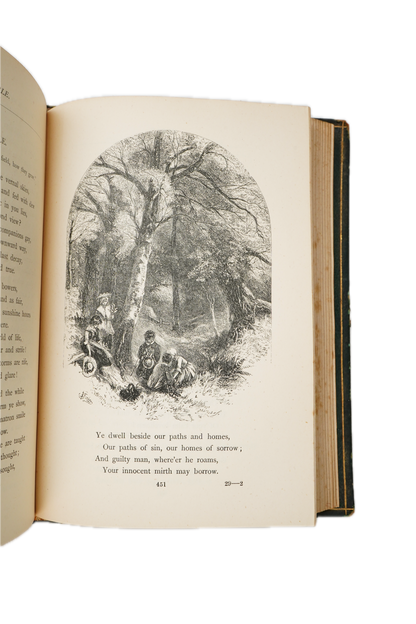 1869 Poets of the Nineteenth Century Full Leather Illustrated Book