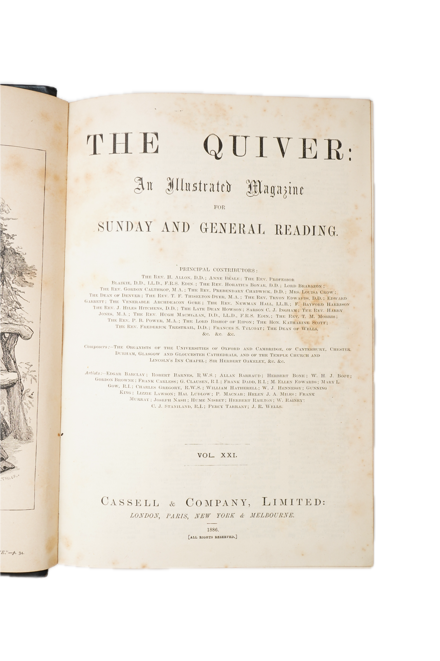 1886 The Quiver Vol 21 Half Leather Victorian Illustrated