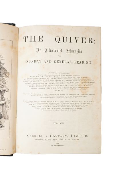 1886 The Quiver Vol 21 Half Leather Victorian Illustrated