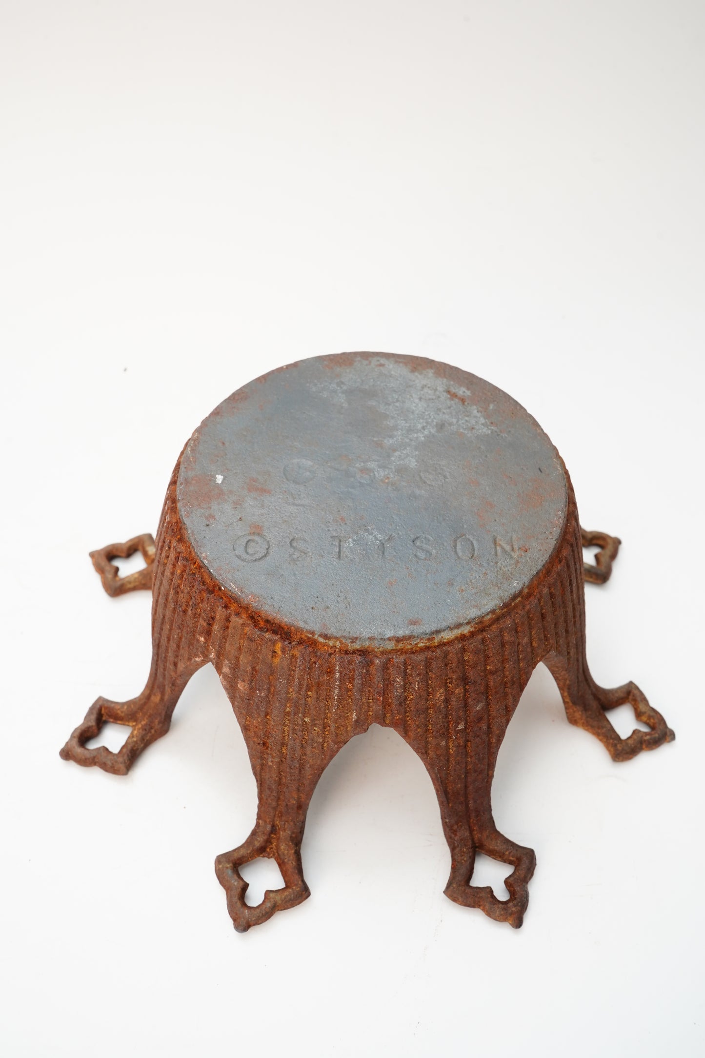 Vintage Styson Cast Iron Pedestal Stand Candle Holder Industrial Base