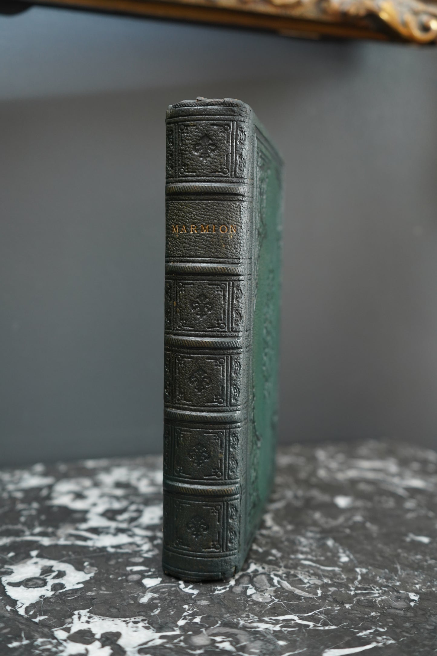 1804 "Marmion" Embossed Green Full Leather Book