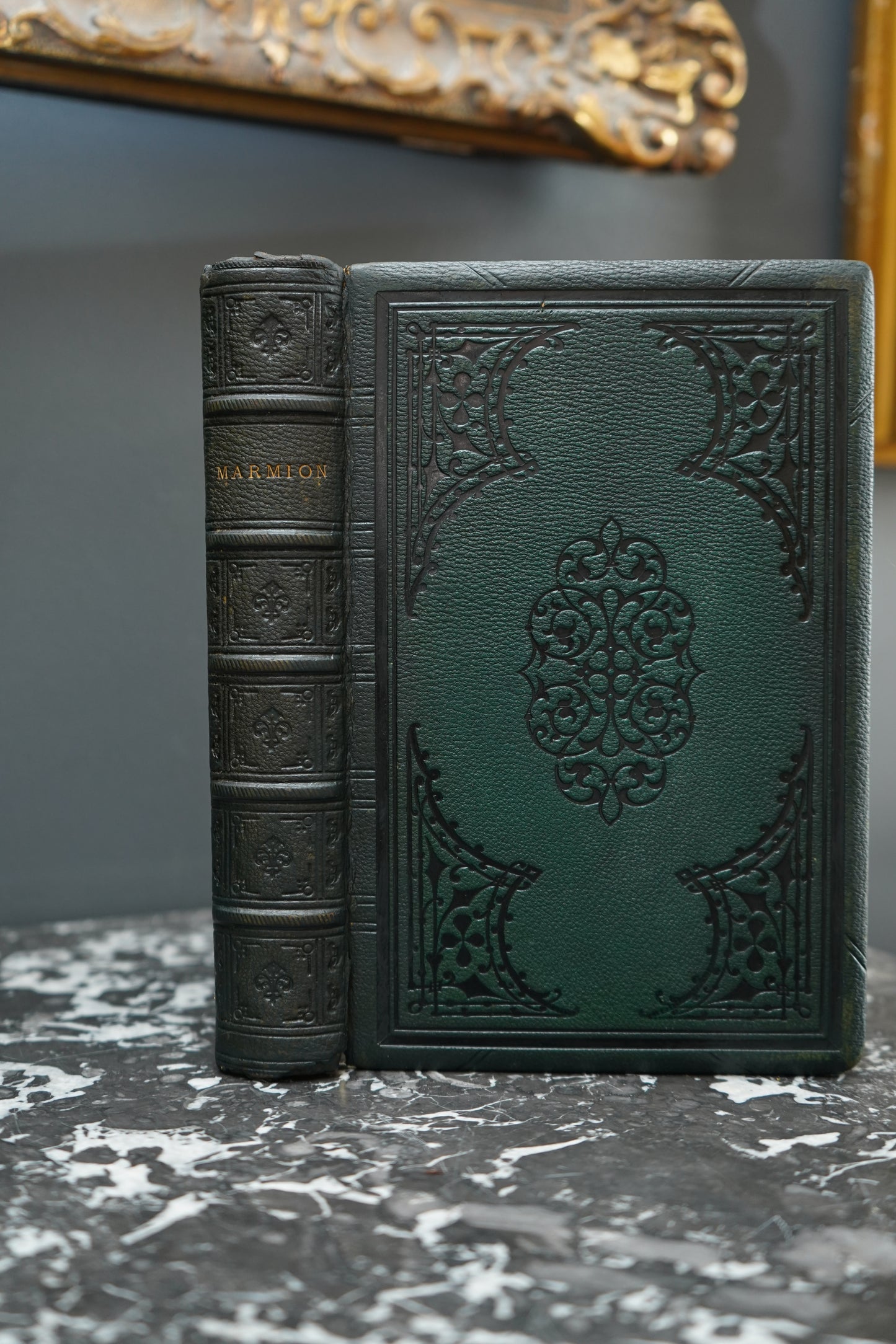 1804 "Marmion" Embossed Green Full Leather Book