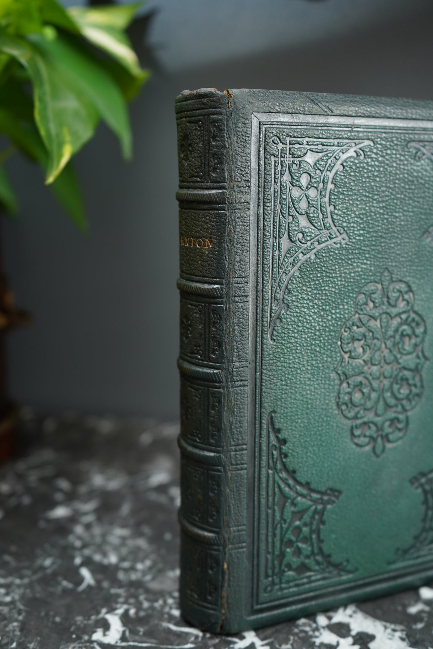1804 "Marmion" Embossed Green Full Leather Book