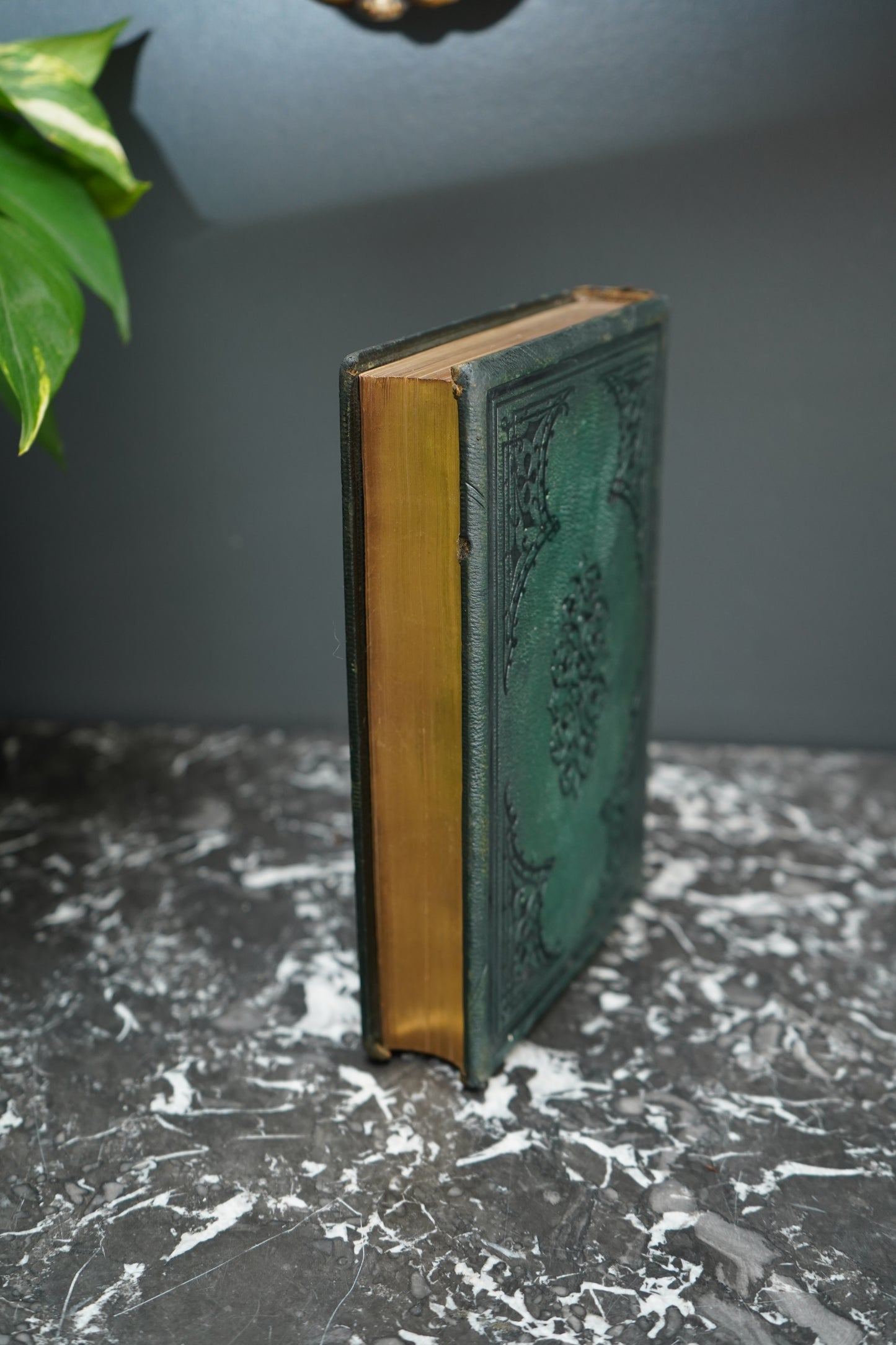 1804 "Marmion" Embossed Green Full Leather Book