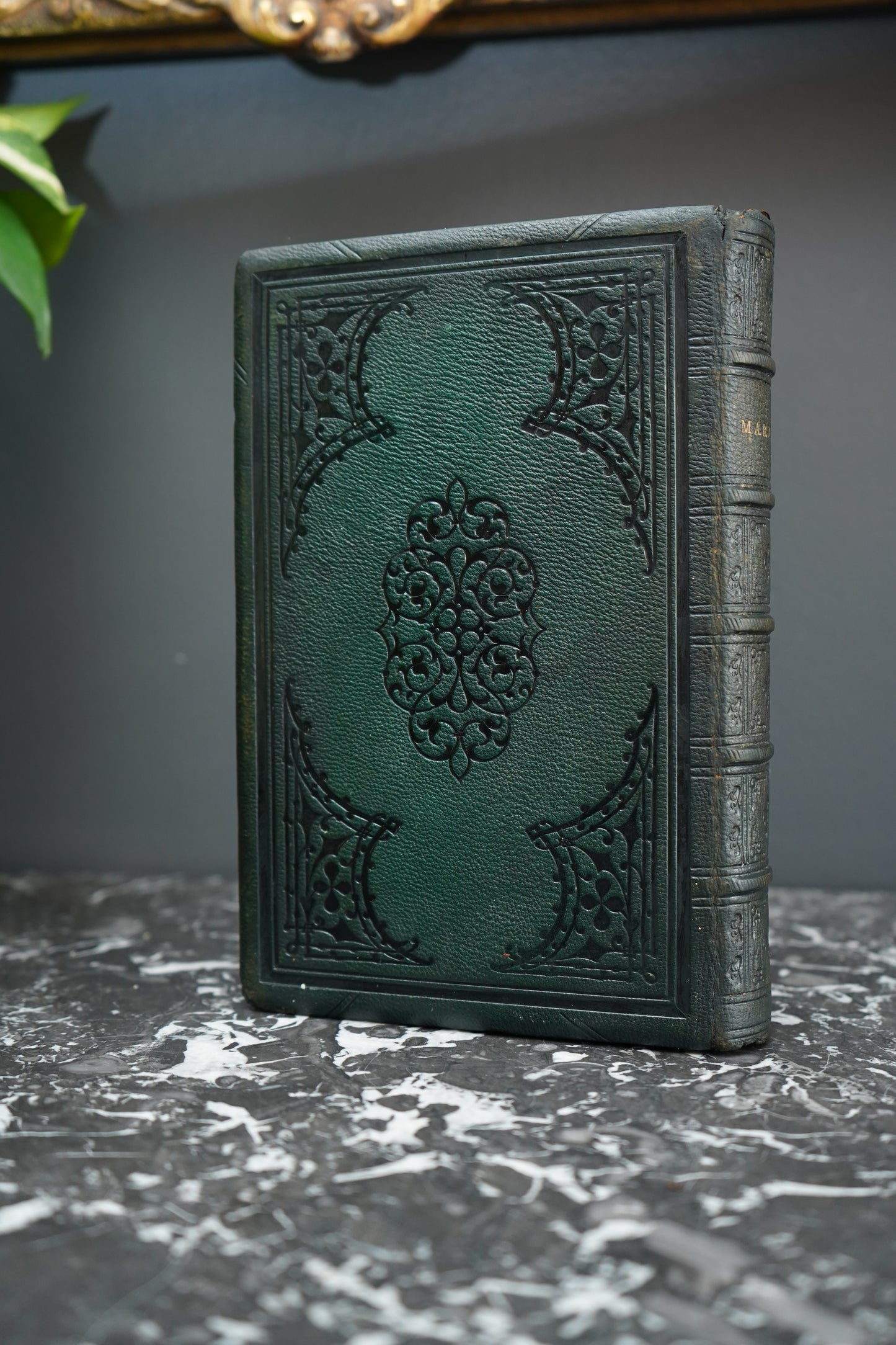 1804 "Marmion" Embossed Green Full Leather Book