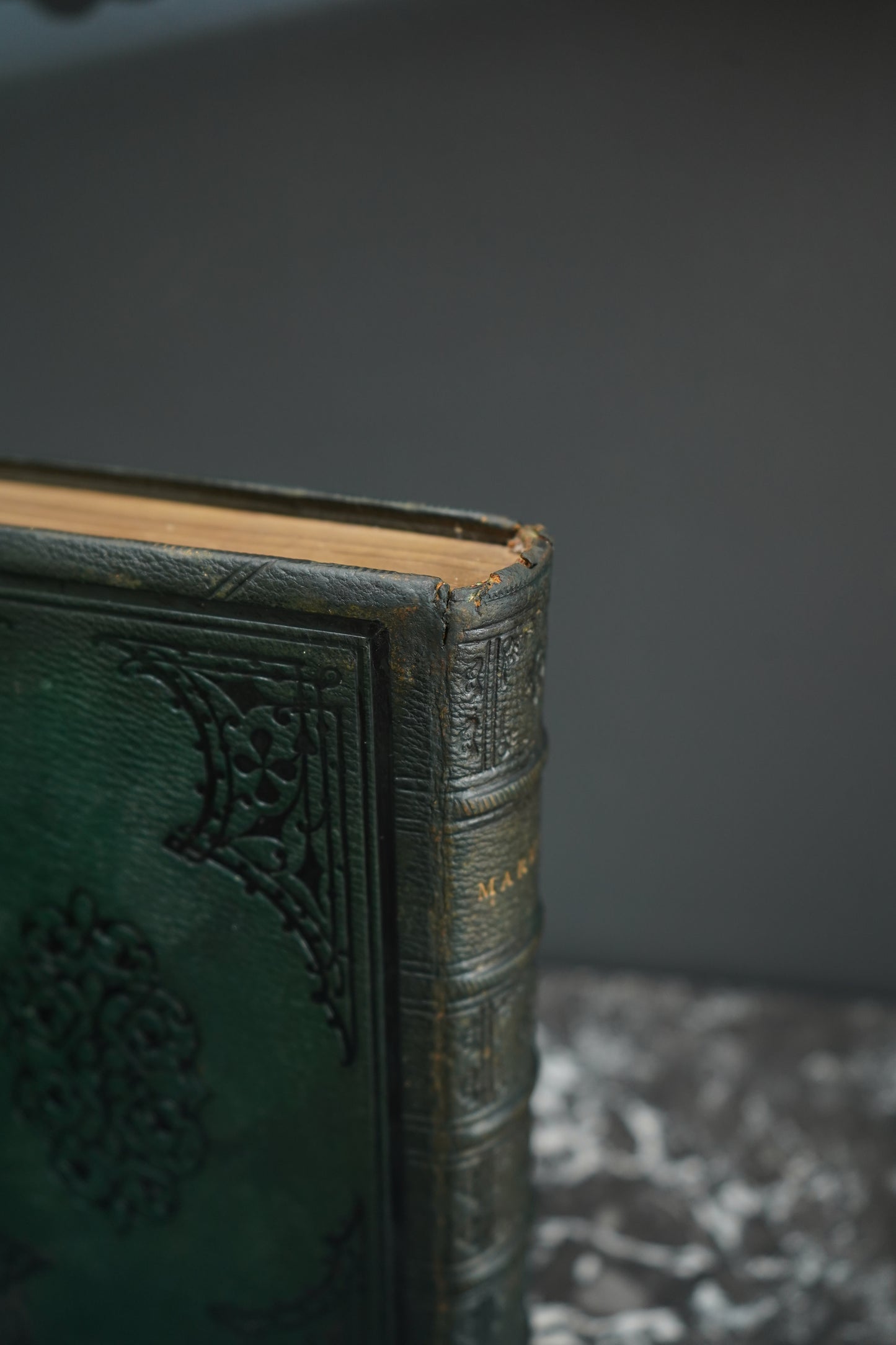 1804 "Marmion" Embossed Green Full Leather Book