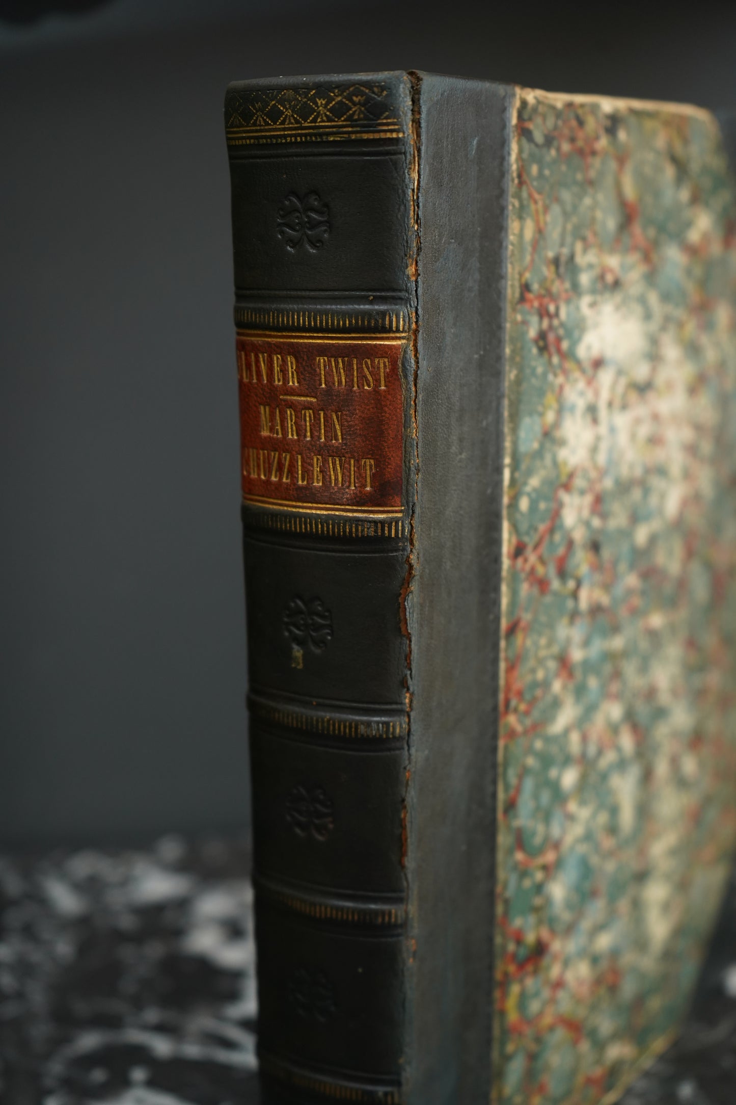 Antique Dickens Literature Book Oliver Twist and Martin Chuzzlewit Victorian Illustrated Edition